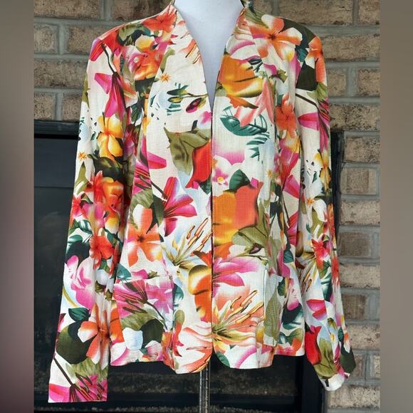 Coldwater Creek Vibrant Floral Jacket Size XL NWOT - Picture 1 of 9